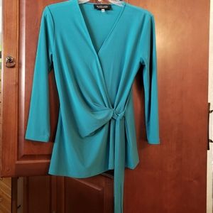 Black Label 3/4 Sleeve Wrap Top